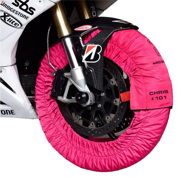 PRO DIGITAL mantas calefactoras para neumáticos de moto hasta 99°C SUPERBIKE Rosa Fluo